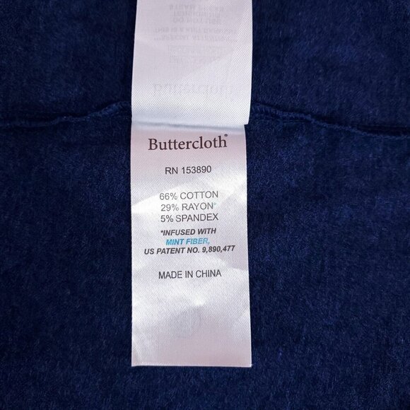 Buttercloth Mens Size 3XL Regular Fit Icy Cotton Navy Blue Crewneck T-Shirt Tee - Picture 7 of 10